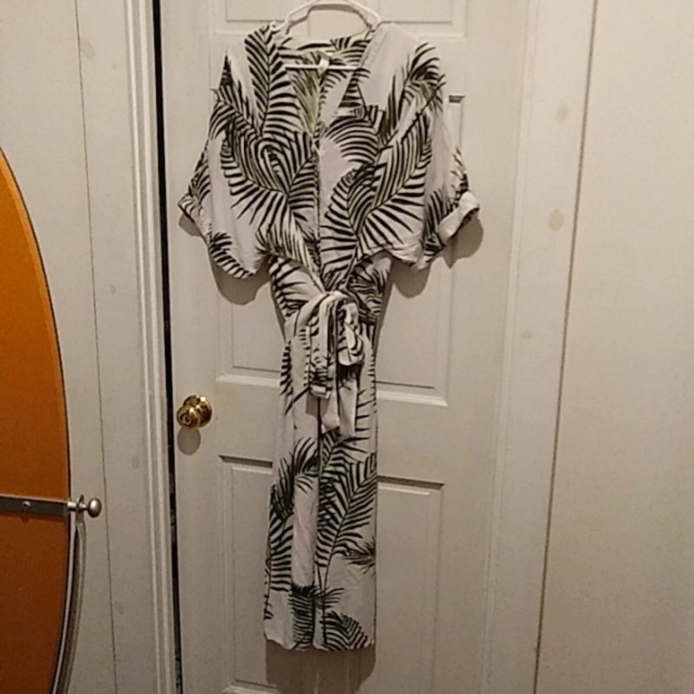 Palm Print Kaftan dress